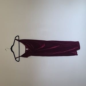 Dark red midi wrap dress